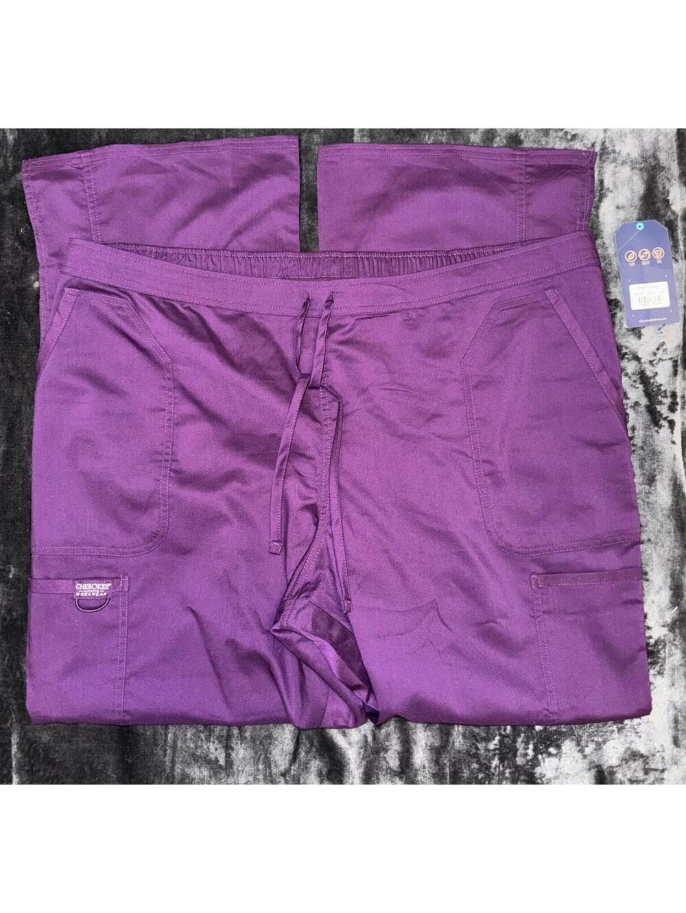 Women's Scrubs Scrub Pants by Cherokee Workwear - size 2XL Eggplant NWT